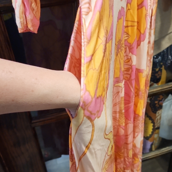 Free People Pink and Orange Long Sleeve Dress - Picture 9 of 13